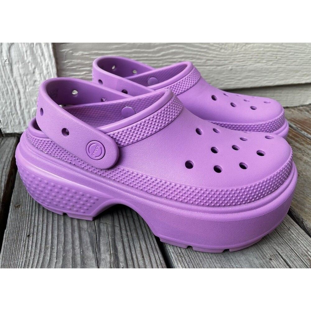 Crocs Women's 7 Stomp Platform Clogs Shoes Bubble - Picture 2 of 12